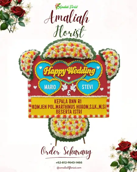 Papan Bunga Pernikahan Pinaras